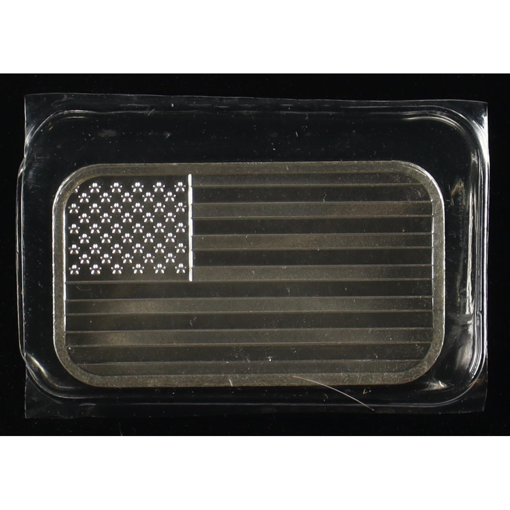 American Flag 1oz .999 Fine Silver Bullion Bar at PristineAuction.com