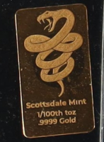 Scottsdale Mint 1/100oz .999 Fine Gold Bullion Bar at PristineAuction.com