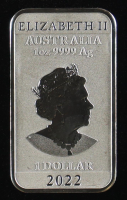 2022 Australia $1 Dragon Bar 1oz .9999 Fine Silver Coin Bar at PristineAuction.com