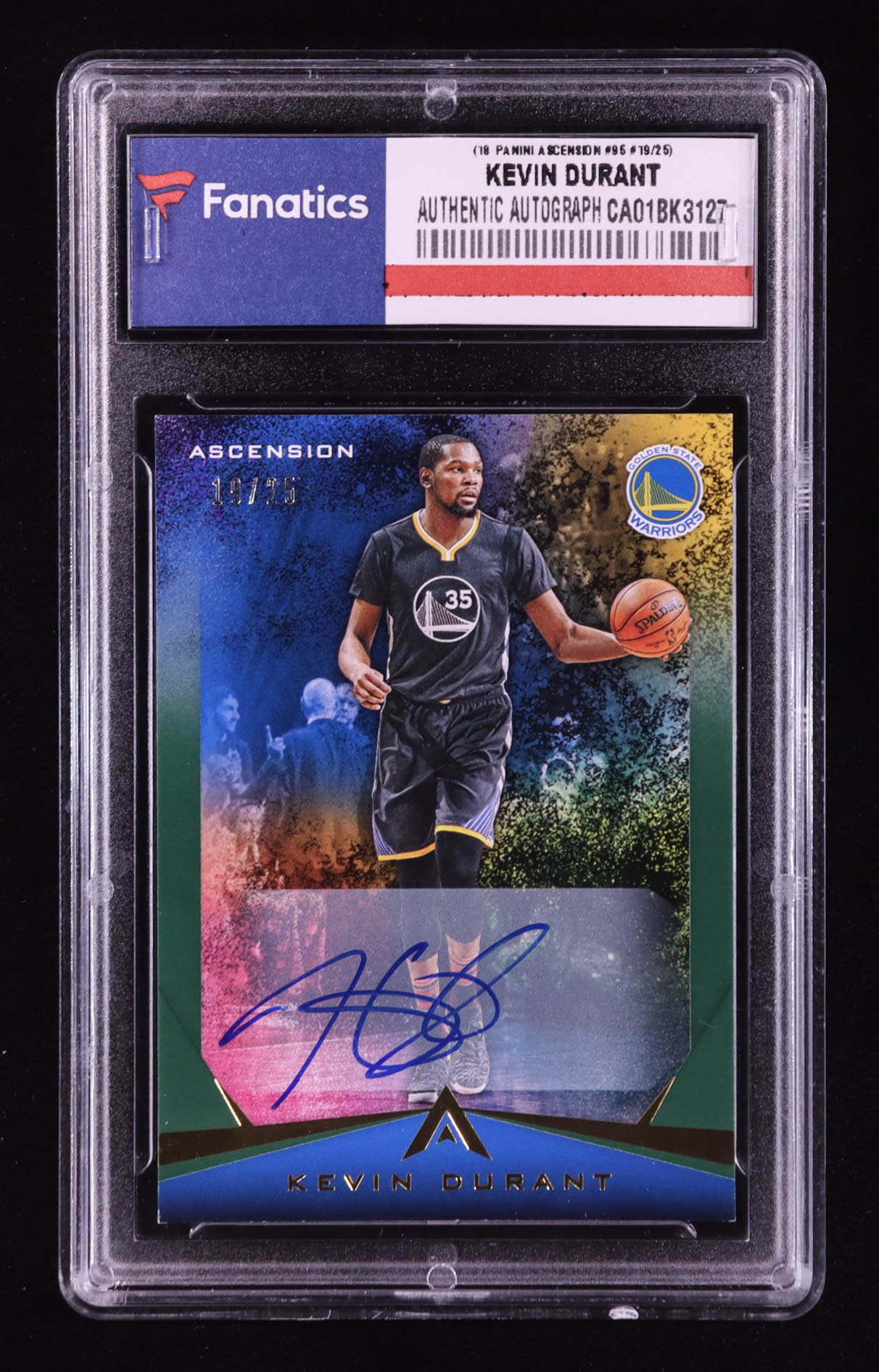 Kevin Durant 2017-18 Panini Ascension Autographs Green #95 #19/25 (FAN Authentic) at PristineAuction.com Kevin Durant 2017-18 Panini Ascension Autographs Green #95 #19/25 (FAN Authentic) at PristineAuction.com