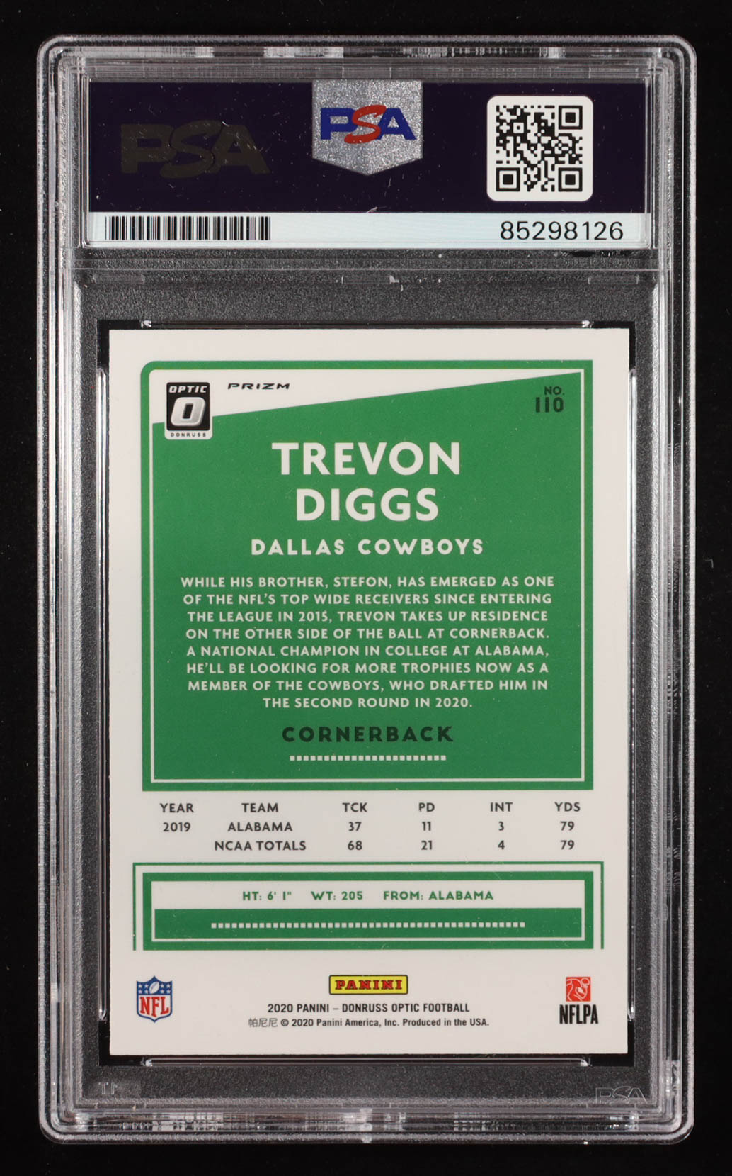 Trevon Diggs Signed 2020 Donruss Optic Silver #110 RC (PSA) at PristineAuction.com Trevon Diggs Signed 2020 Donruss Optic Silver #110 RC (PSA) at PristineAuction.com