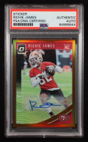 Richie James Signed Sticker on 2018 Donruss Optic Bronze #117 (PSA) at PristineAuction.com