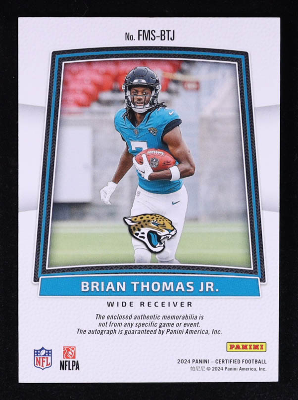 Brian Thomas Jr. 2024 Certified Freshman Fabric Mirror Signatures Pink #3 RC #066/260 at PristineAuction.com Brian Thomas Jr. 2024 Certified Freshman Fabric Mirror Signatures Pink #3 RC #066/260 at PristineAuction.com