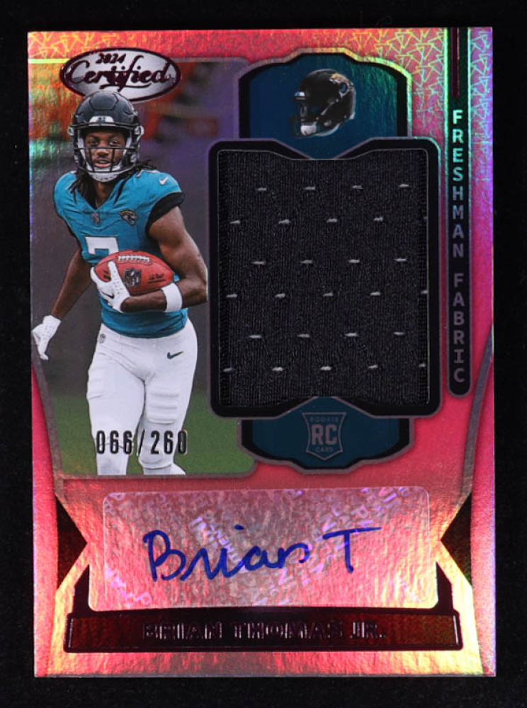 Brian Thomas Jr. 2024 Certified Freshman Fabric Mirror Signatures Pink #3 RC #066/260