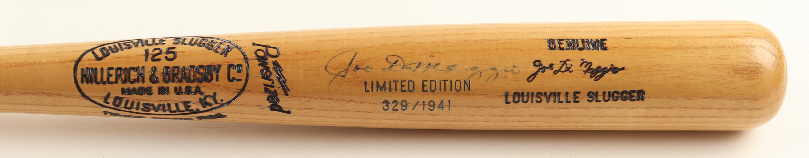 Joe DiMaggio Signed LE Louisville Slugger Hillerich & Bradsby Player Model Baseball Bat (JSA) at PristineAuction.com Joe DiMaggio Signed LE Louisville Slugger Hillerich & Bradsby Player Model Baseball Bat (JSA) at PristineAuction.com