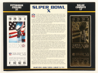 Super Bowl X Commemorative Score Card with 23KT Gold Ticket Framed Display at PristineAuction.com