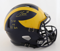 Colston Loveland Signed Michigan Wolverines Full-Size Speed Helmet Inscribed "3-0 vs Lil Bro" (Beckett) at PristineAuction.com
