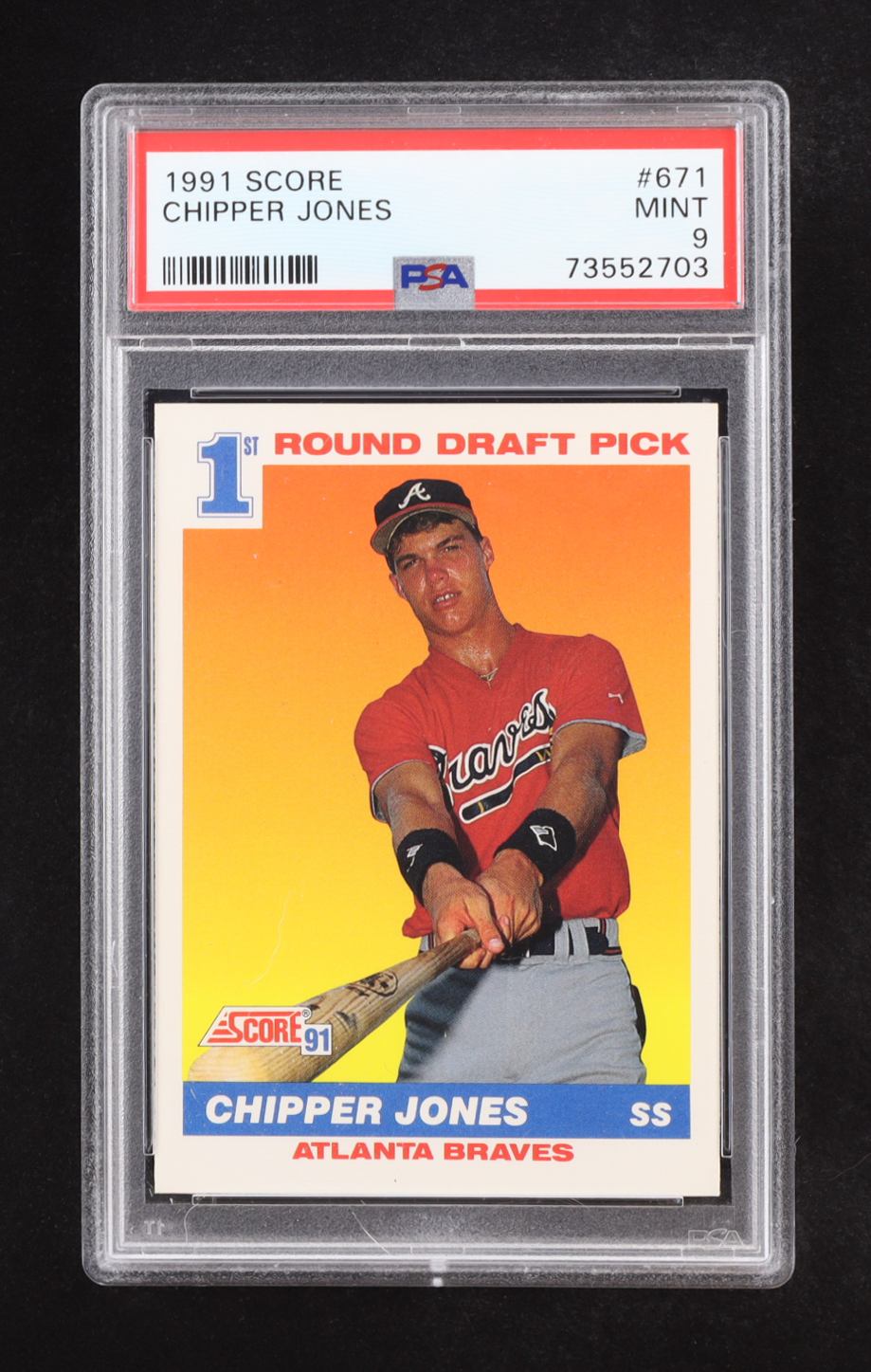Chipper Jones 1991 Score #671 RC (PSA 9) at PristineAuction.com Chipper Jones 1991 Score #671 RC (PSA 9) at PristineAuction.com