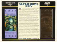 Super Bowl XXIV Commemorative Score Card with 23KT Gold Ticket Framed Display at PristineAuction.com