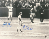 Carlton Fisk & Pat Darcy Signed 16x20 Photo Inscribed "Stay Fair, Stay Fair!" & "Go Foul, Go Foul!" (Beckett) at PristineAuction.com