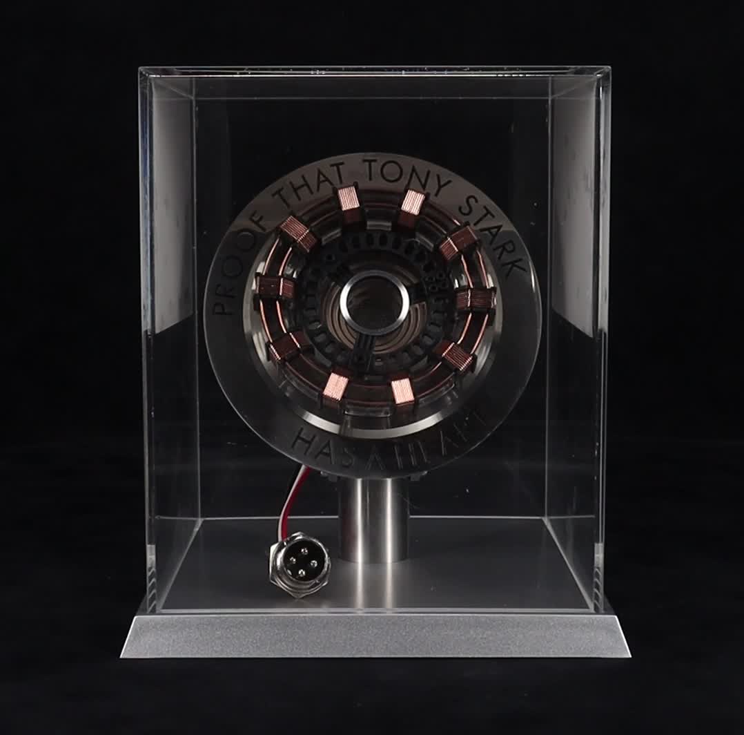 Robert Downey Jr. Signed "Iron Man" Light-Up Arc Reactor Cut with Display Case (ACOA) at PristineAuction.com