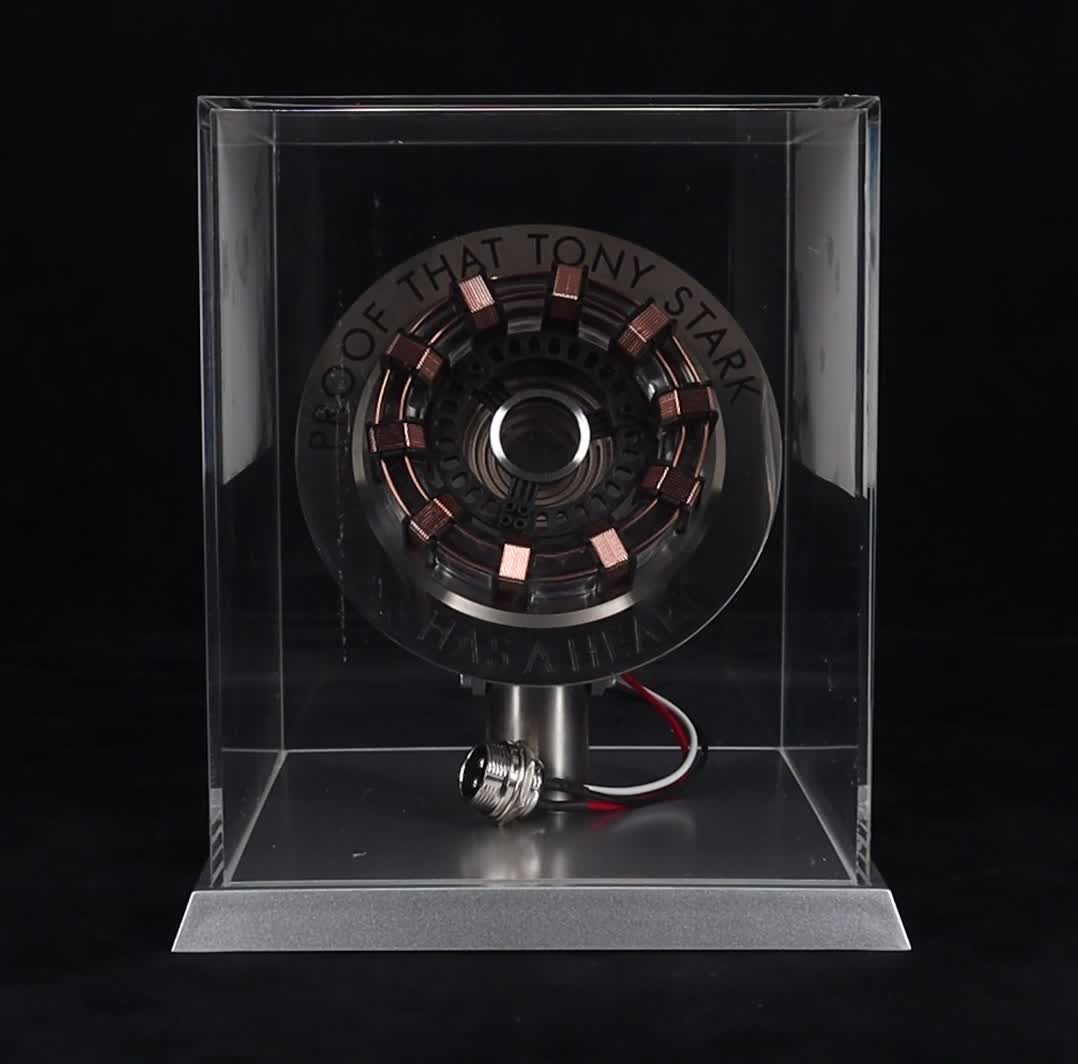 Robert Downey Jr. Signed "Iron Man" Light-Up Arc Reactor Cut with Display Case (ACOA) at PristineAuction.com