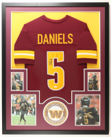 Jayden Daniels Signed Custom Framed Jersey Display (JSA) at PristineAuction.com
