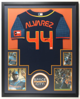 Yordan Alvarez Signed Custom Framed Jersey Display (JSA) at PristineAuction.com