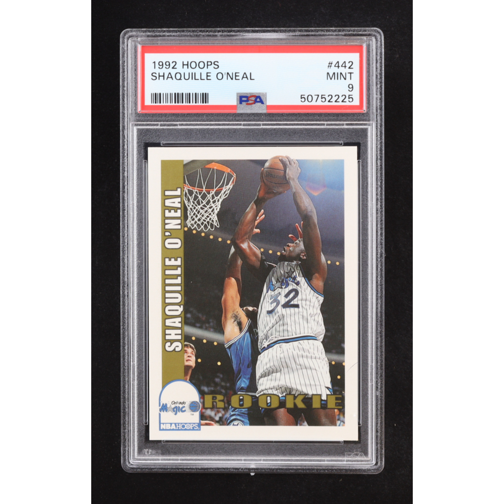 Shaquille O'Neal 1992-93 Hoops #442 RC (PSA 9) at PristineAuction.com