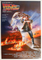 "Back to the Future" 27x40 Movie Poster Cast-Signed By (9) With Michael J. Fox, Claudia Wells, Christopher Lloyd, Thomas Wilson (ACOA) at PristineAuction.com