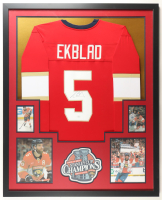 Aaron Ekblad Signed Custom Framed Jersey Display (JSA) at PristineAuction.com