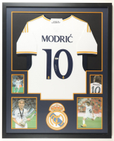 Luka Modric Signed Custom Framed Jersey Display (Beckett) at PristineAuction.com