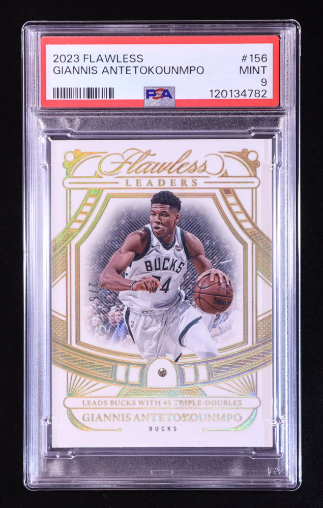 Giannis Antetokounmpo 2023-24 Panini Flawless Leaders #156 #2/5 (PSA 9) at PristineAuction.com Giannis Antetokounmpo 2023-24 Panini Flawless Leaders #156 #2/5 (PSA 9) at PristineAuction.com