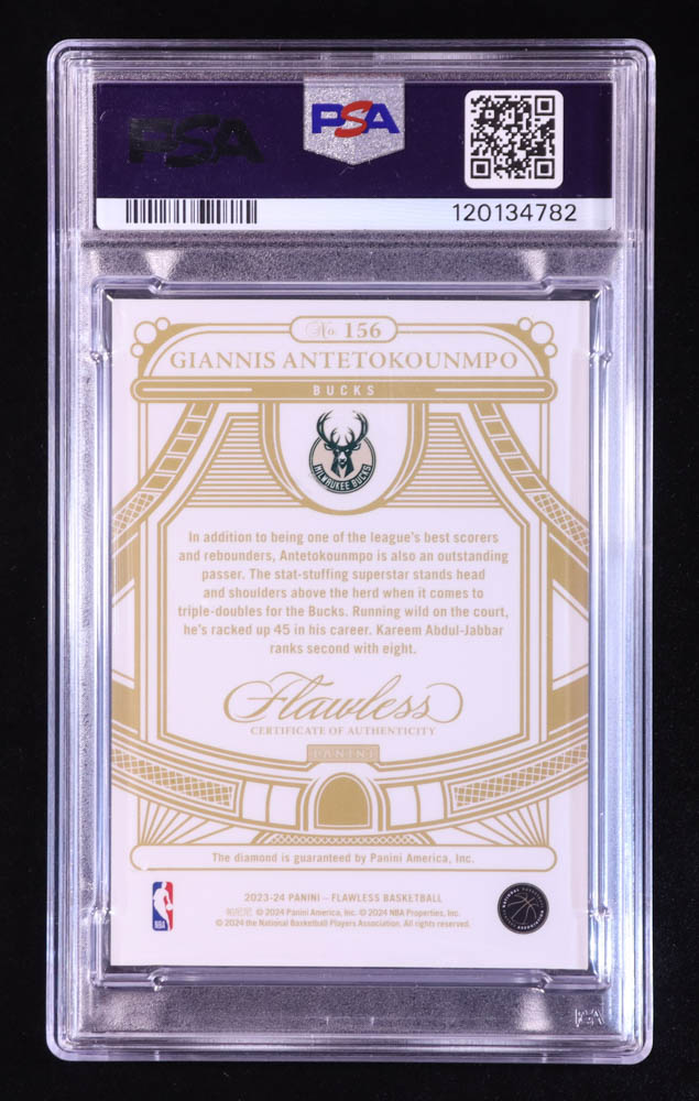 Giannis Antetokounmpo 2023-24 Panini Flawless Leaders #156 #2/5 (PSA 9) at PristineAuction.com Giannis Antetokounmpo 2023-24 Panini Flawless Leaders #156 #2/5 (PSA 9) at PristineAuction.com