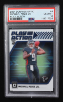 Michael Penix Jr. 2024 Donruss Optic Play Action #4 RC (PSA 10) at PristineAuction.com