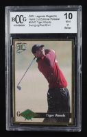 Tiger Woods 2001 Legend Magazine Hand Cut Editorial Release Swinging/RedShirt #NNO RC (BCCG 10) at PristineAuction.com