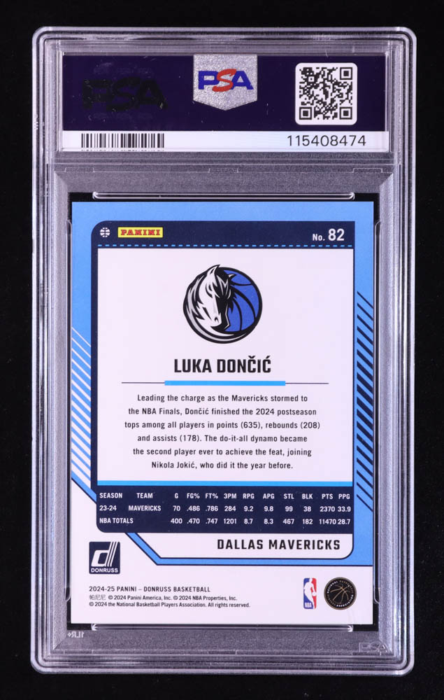 Luka Doncic 2024 Donruss Gold Choice #82 #8/10 (PSA 10) at PristineAuction.com Luka Doncic 2024 Donruss Gold Choice #82 #8/10 (PSA 10) at PristineAuction.com