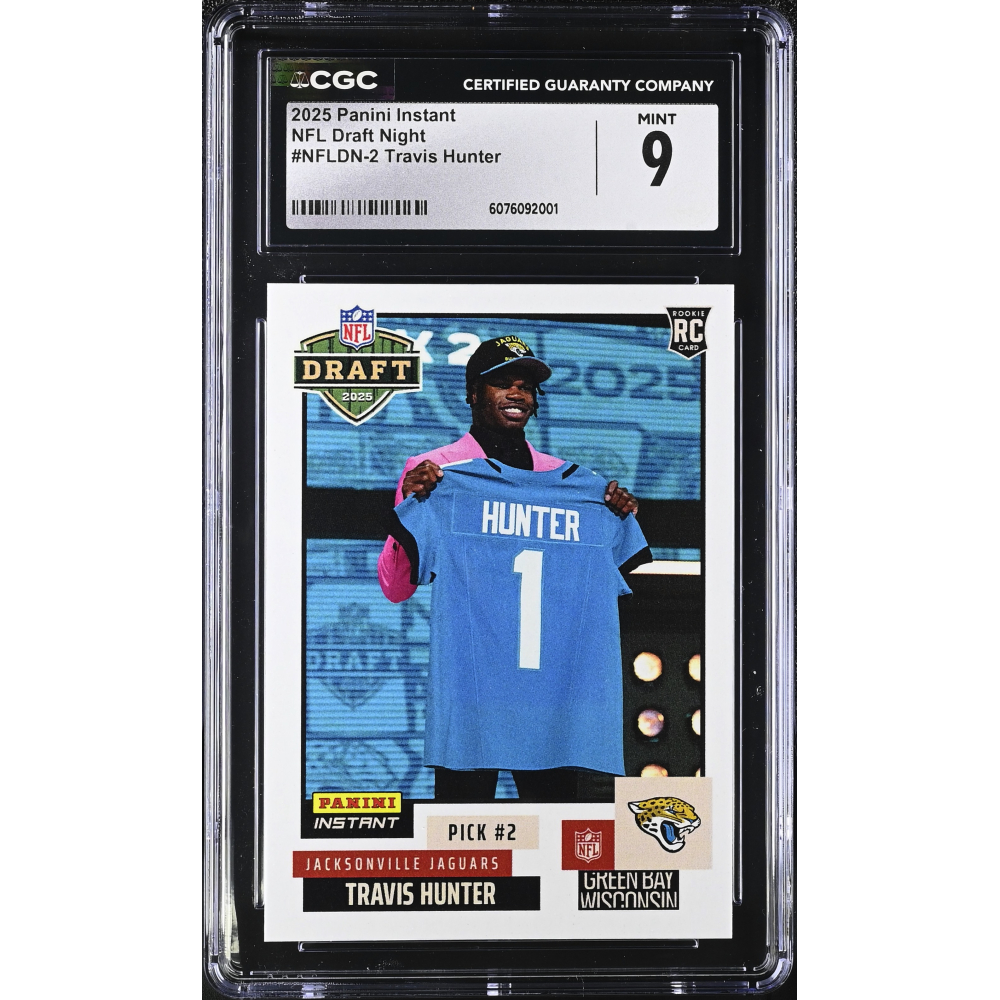 Travis Hunter 2025 Panini Instant #NFLDN-2 | NFL Draft Night RC (CGC 9) at PristineAuction.com