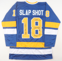 Dave Hanson, Allan Nicholls, & Jeff Carlson Signed Jersey Inscribed "Old Time Hockey" (Beckett) at PristineAuction.com