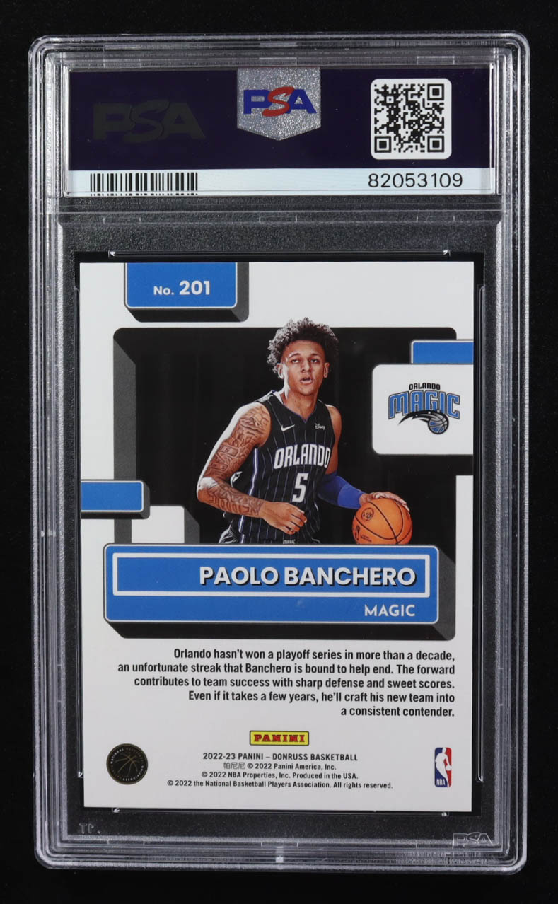 Paolo Banchero 2022-23 Donruss Choice Red #201 RR RC #68/99 (PSA 9) at PristineAuction.com Paolo Banchero 2022-23 Donruss Choice Red #201 RR RC #68/99 (PSA 9) at PristineAuction.com