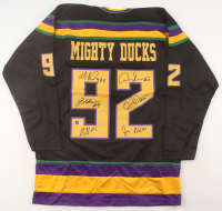 "The Mighty Ducks" Cast-Signed Jersey by (6) with Brandon Adams, Danny Tamberelli, Aaron Schwartz, Jane Plank (Beckett) at PristineAuction.com