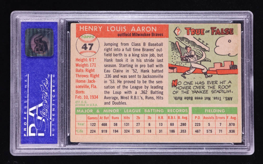 Hank Aaron 1955 Topps #47 (PSA 5) (OC) at PristineAuction.com Hank Aaron 1955 Topps #47 (PSA 5) (OC) at PristineAuction.com