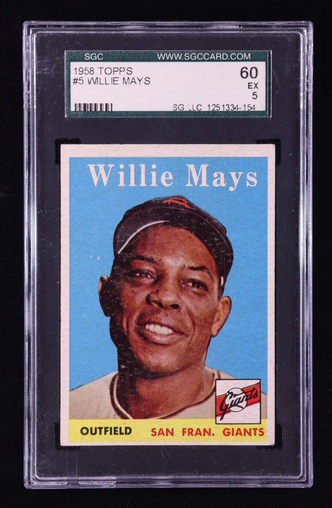 Willie Mays 1958 Topps #5 (SGC 5) at PristineAuction.com Willie Mays 1958 Topps #5 (SGC 5) at PristineAuction.com