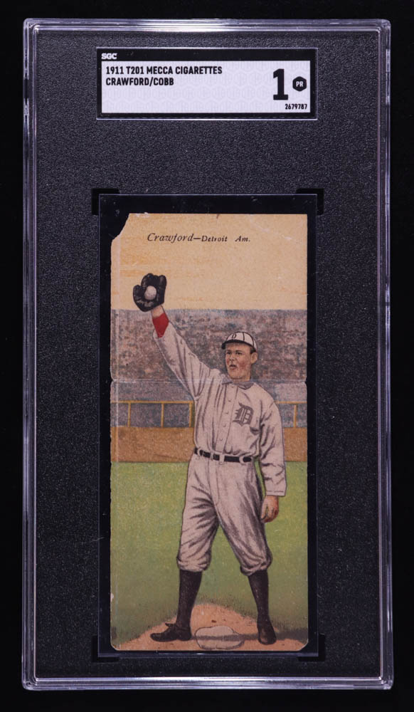 Sam Crawford / Ty Cobb 1911 Mecca Cigarettes T201 #10 (SGC 1) at PristineAuction.com Sam Crawford / Ty Cobb 1911 Mecca Cigarettes T201 #10 (SGC 1) at PristineAuction.com