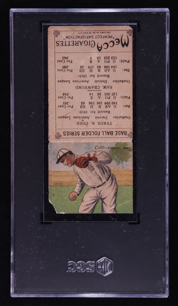 Sam Crawford / Ty Cobb 1911 Mecca Cigarettes T201 #10 (SGC 1) at PristineAuction.com Sam Crawford / Ty Cobb 1911 Mecca Cigarettes T201 #10 (SGC 1) at PristineAuction.com