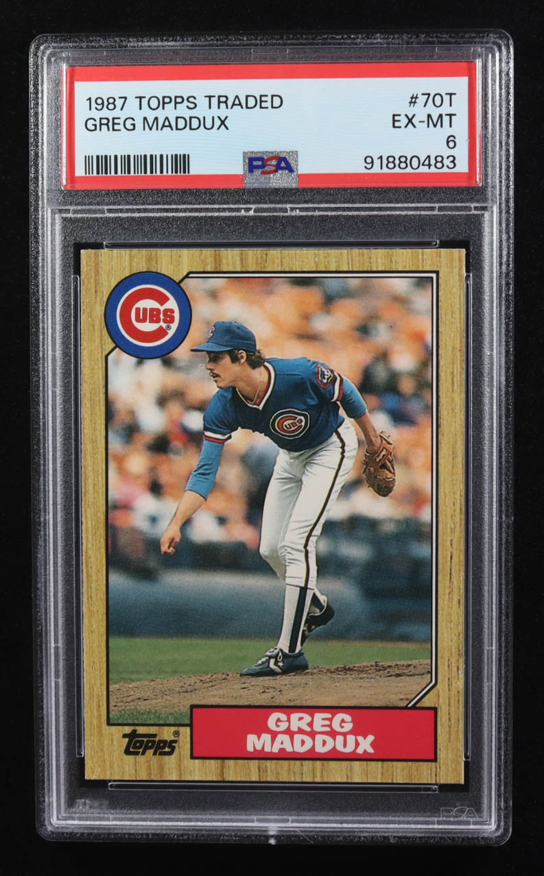Greg Maddux 1987 Topps Traded #70T XRC (PSA 6) at PristineAuction.com Greg Maddux 1987 Topps Traded #70T XRC (PSA 6) at PristineAuction.com