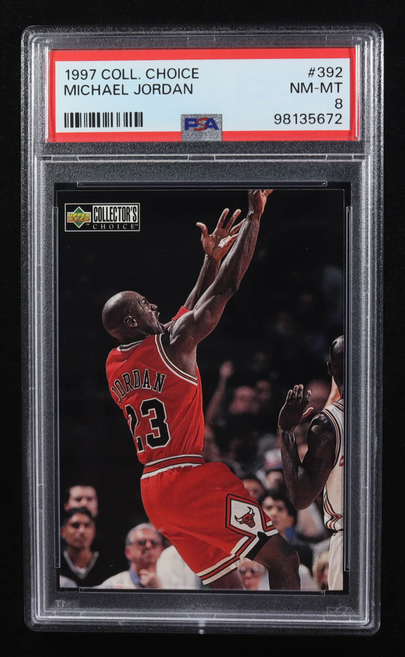 Michael Jordan 1997-98 Collector's Choice #392 MM (PSA 8) at PristineAuction.com Michael Jordan 1997-98 Collector's Choice #392 MM (PSA 8) at PristineAuction.com