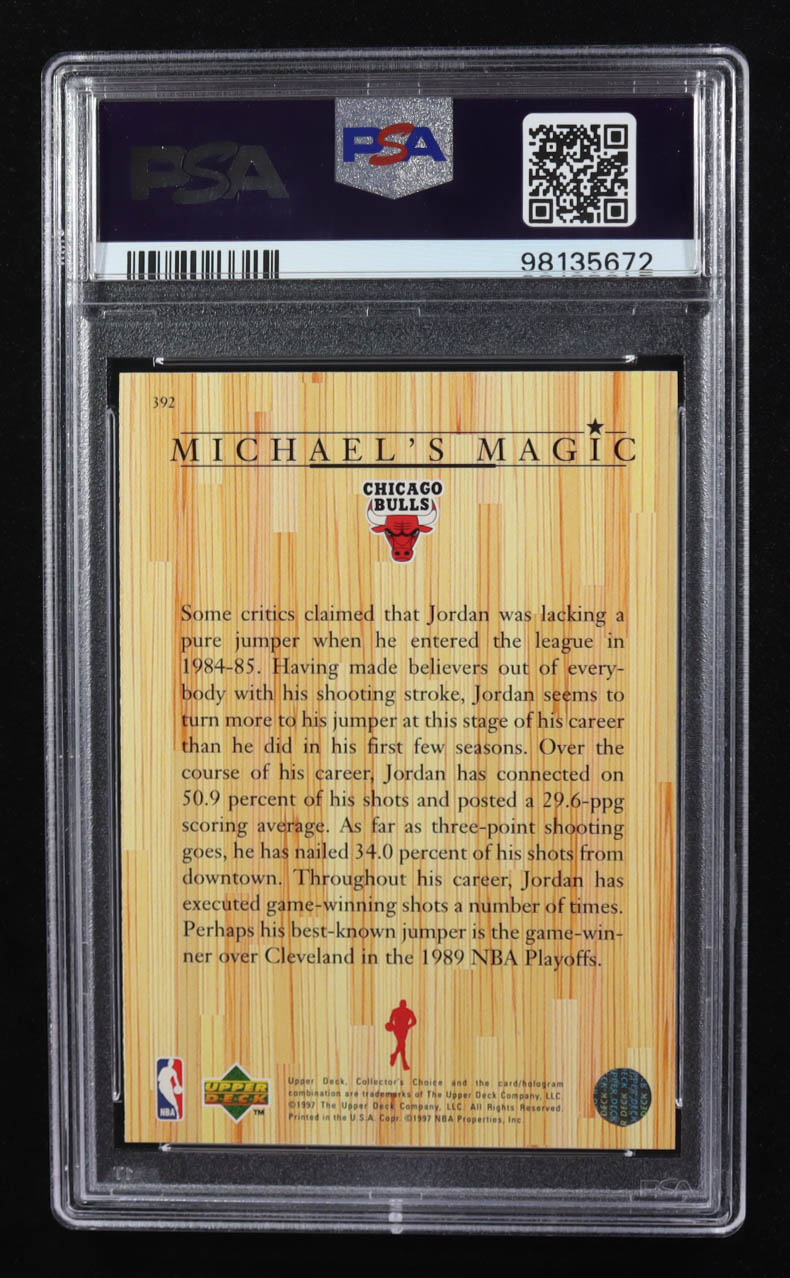 Michael Jordan 1997-98 Collector's Choice #392 MM (PSA 8) at PristineAuction.com Michael Jordan 1997-98 Collector's Choice #392 MM (PSA 8) at PristineAuction.com