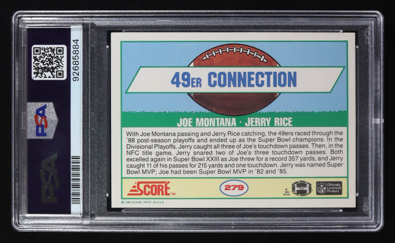 Joe Montana / Jerry Rice 1989 Score #279 (PSA 8) at PristineAuction.com Joe Montana / Jerry Rice 1989 Score #279 (PSA 8) at PristineAuction.com
