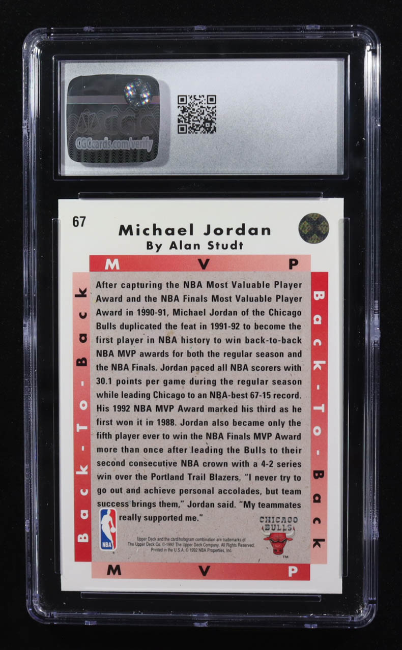 Michael Jordan 1992-93 Upper Deck #67 MVP (CGC 8) at PristineAuction.com Michael Jordan 1992-93 Upper Deck #67 MVP (CGC 8) at PristineAuction.com