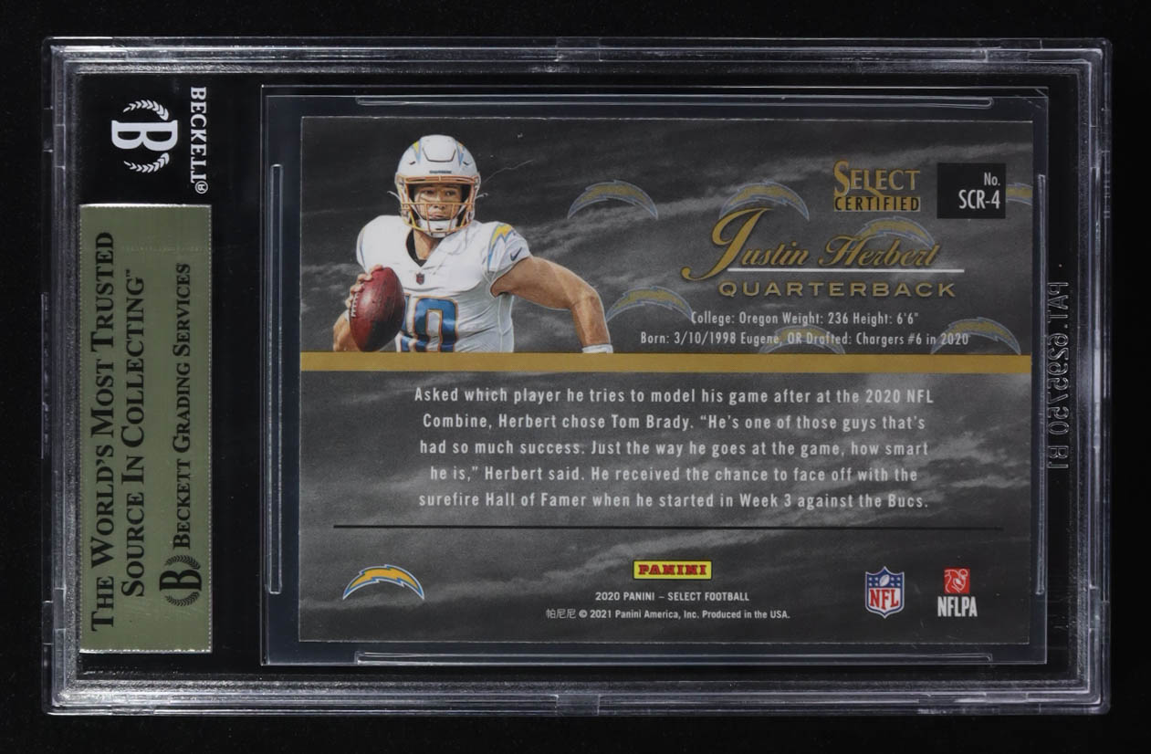 Justin Herbert 2020 Select Select Certified Rookies #4 RC (BGS 9.5) at PristineAuction.com Justin Herbert 2020 Select Select Certified Rookies #4 RC (BGS 9.5) at PristineAuction.com