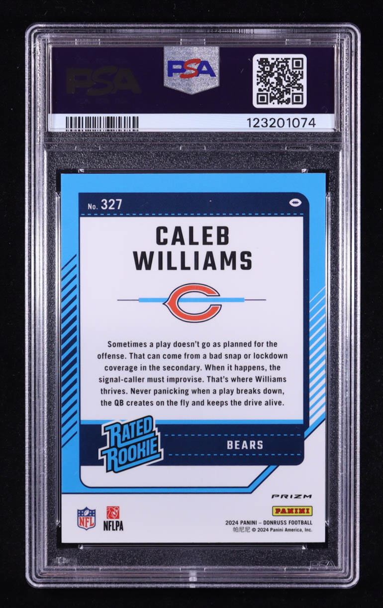 Caleb Williams 2024 Donruss Optic Rated Rookies Preview Red Pandora #327 RC (PSA 9) at PristineAuction.com Caleb Williams 2024 Donruss Optic Rated Rookies Preview Red Pandora #327 RC (PSA 9) at PristineAuction.com