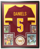 Jayden Daniels Signed Custom Framed Jersey Display (JSA) at PristineAuction.com