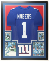 Malik Nabers Signed Custom Framed Jersey Display (JSA) at PristineAuction.com
