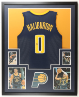 Tyrese Haliburton Signed Custom Framed Jersey Display (JSA) at PristineAuction.com