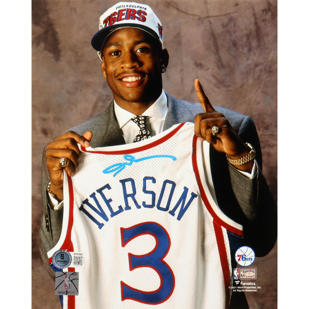 Allen Iverson Signed 76ers 8x10 Photo (Beckett) at PristineAuction.com