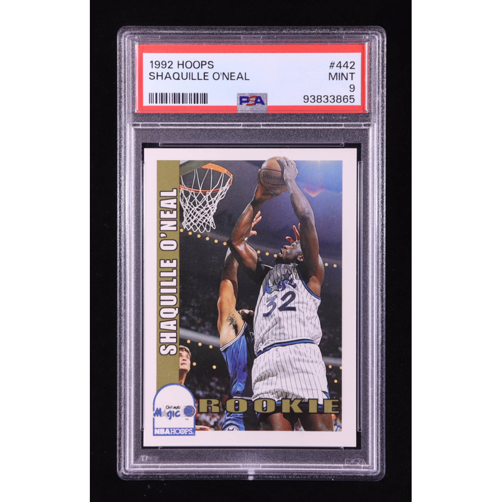 Shaquille O'Neal 1992-93 Hoops #442 RC (PSA 9) at PristineAuction.com