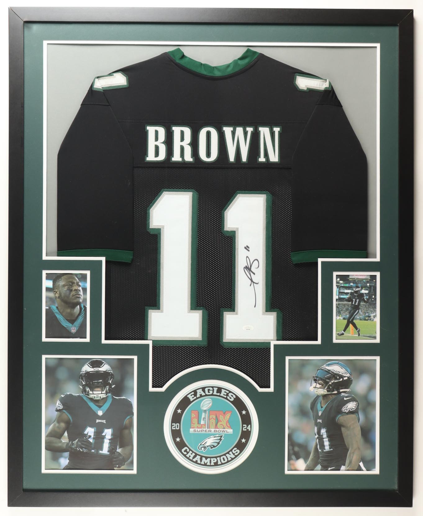 AJ Brown Signed Custom Framed Jersey Display (JSA) at PristineAuction.com AJ Brown Signed Custom Framed Jersey Display (JSA) at PristineAuction.com
