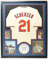 Max Scherzer Signed Custom Framed Jersey Display (JSA) at PristineAuction.com