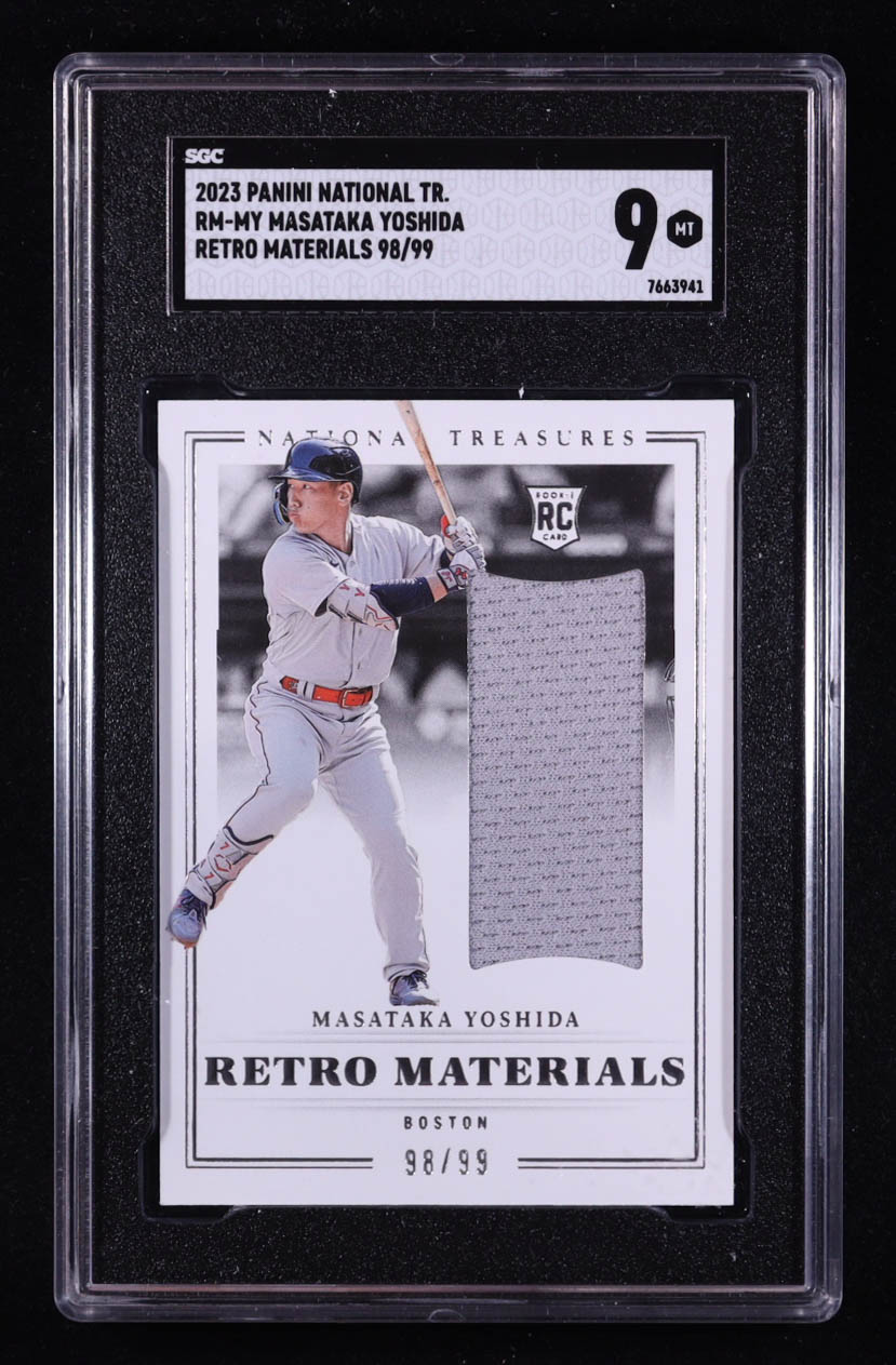 Masataka Yoshida 2023 Panini National Treasures Retro Materials #26 RC #98/99 (SGC 9) at PristineAuction.com Masataka Yoshida 2023 Panini National Treasures Retro Materials #26 RC #98/99 (SGC 9) at PristineAuction.com